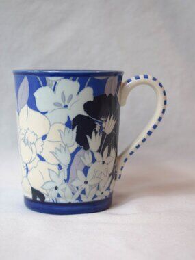 Anthropologie Blue and White Floral  Lyla Mug